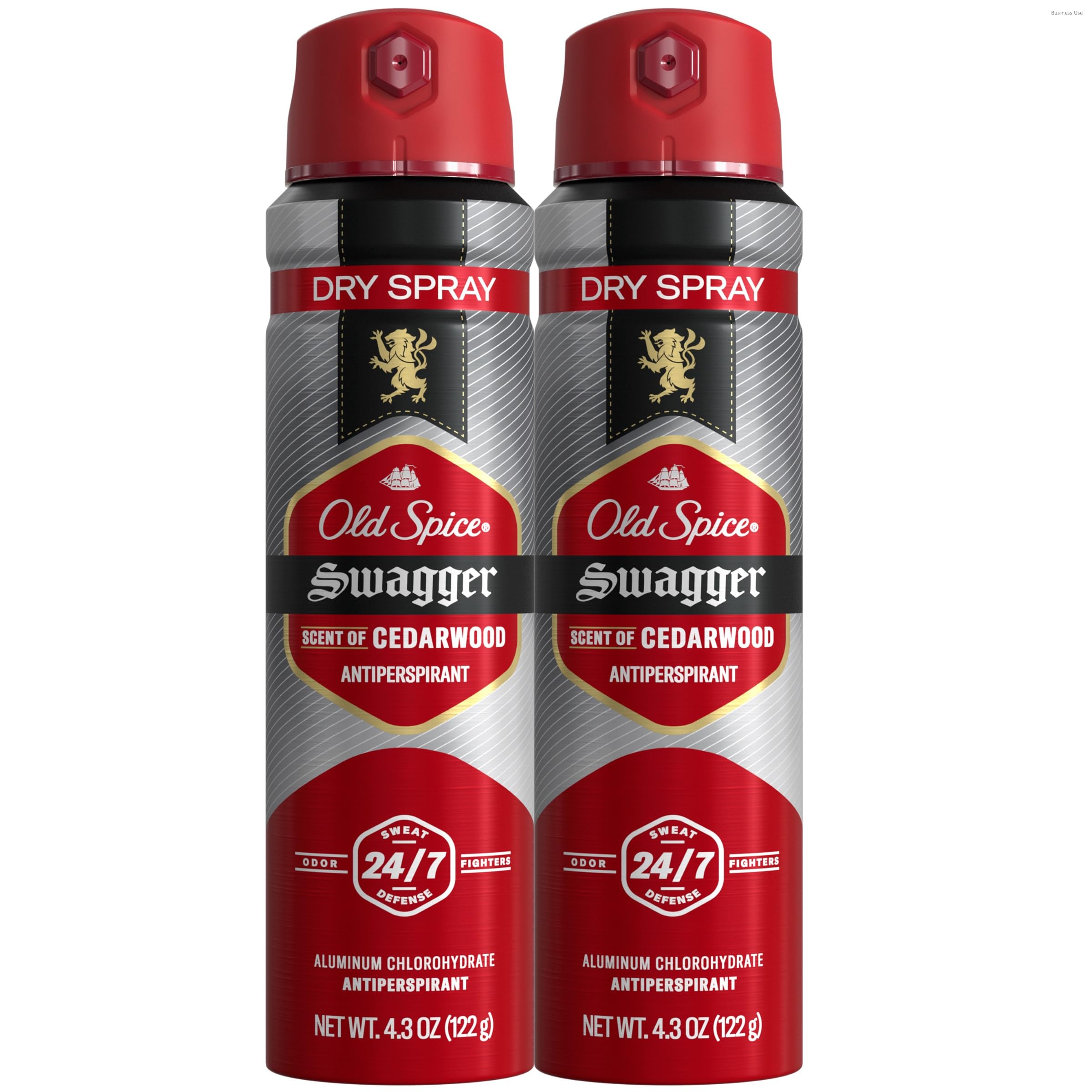 Old Spice Dry Spray Antiperspirant Deodorant for Men, 24/7 Sweat & Odor Protection, 24/7 Sweat Defense & Lasting Freshness, Swagger with Cedarwood Scent, 4.3 oz (Pack of 2)