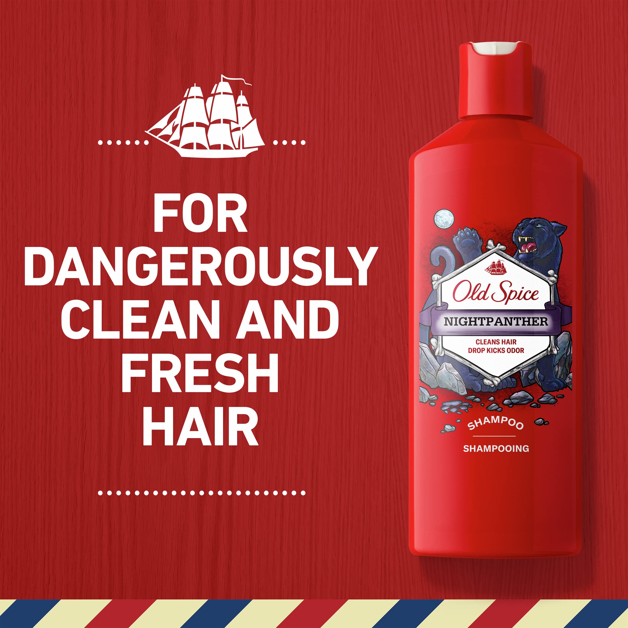 Old Spice Nightpanther Shampoo for Men, 13.5 Fl Oz Each (Pack of 6)