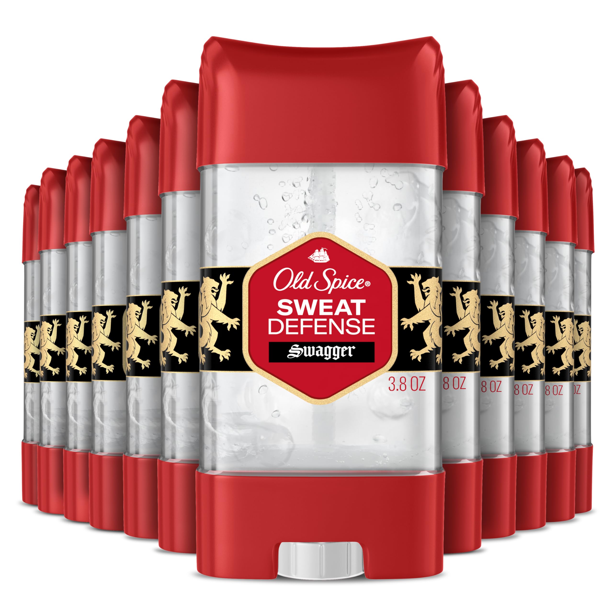 Old Spice Sweat Defense Antiperspirant Deodorant for Men, 24/7 Sweat & Odor Protection, Lasting Freshness, Clear Gel, Swagger Scent, 3.8 oz (Pack of 12)